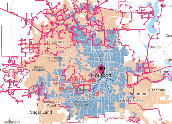 Map of Harris County