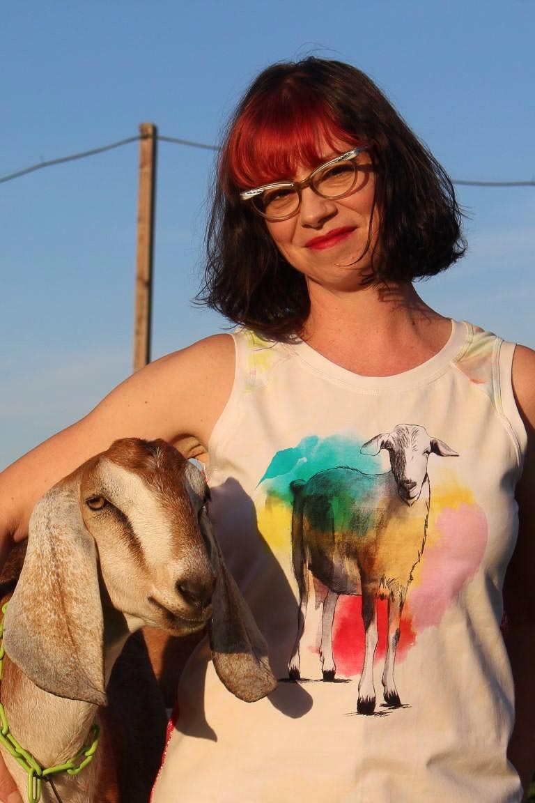 Lisa Seger with goat