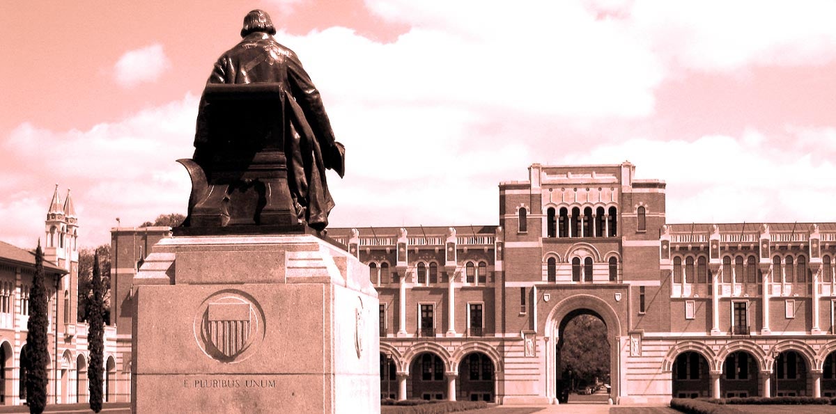 William Marsh Rice monument at Rice University