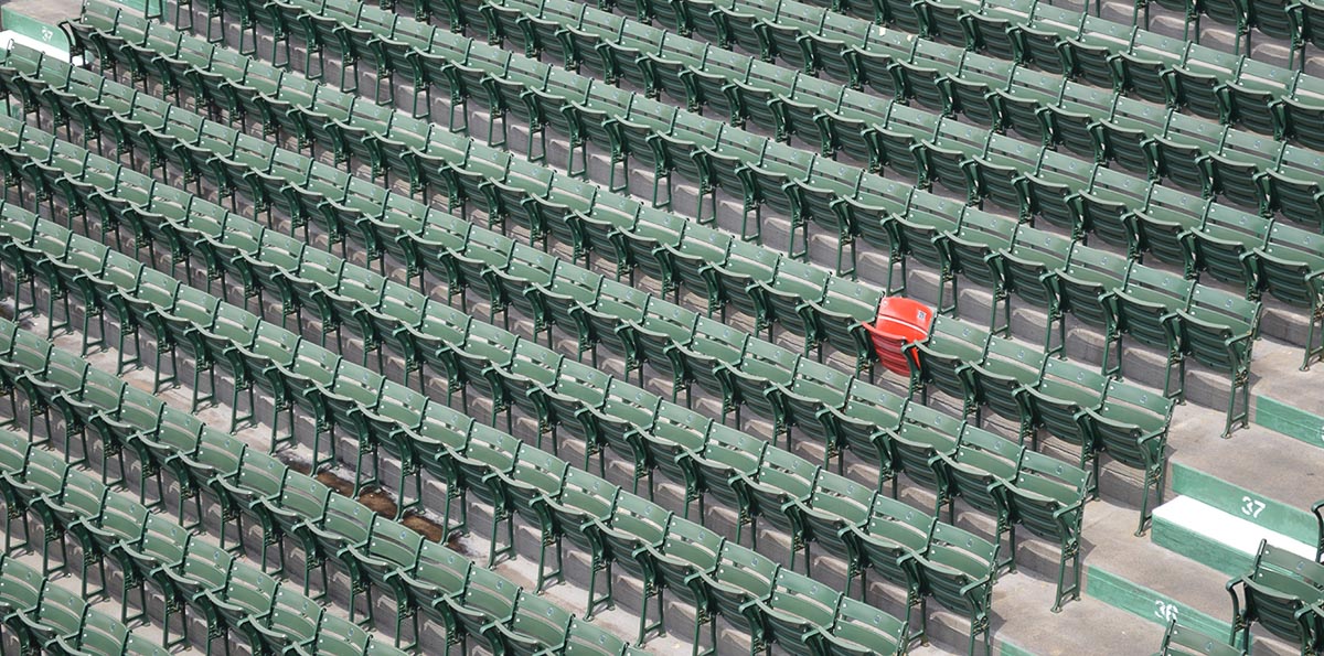 empty seat at baseball stadium