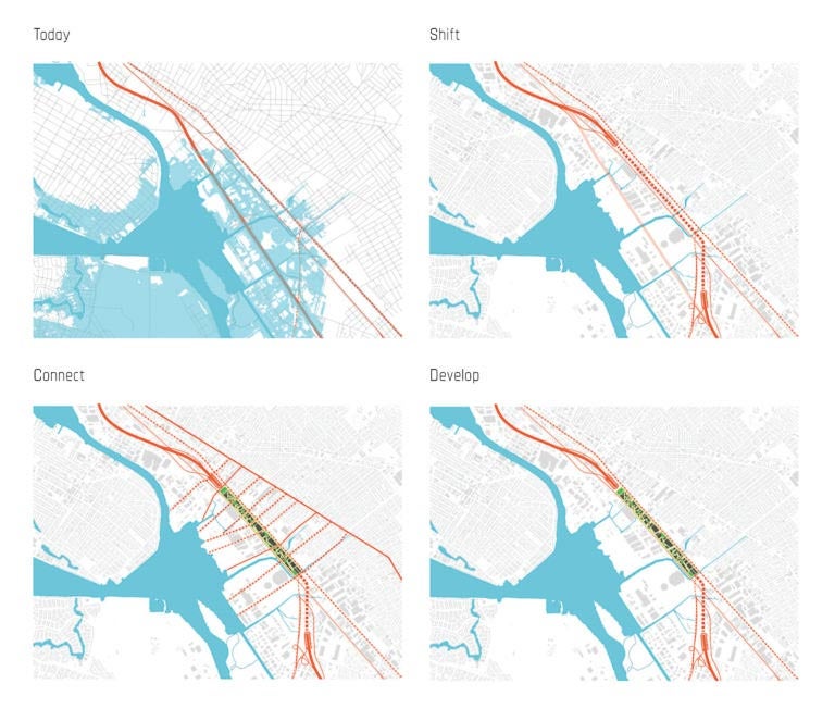 Proposed I-880 realignment. Image courtesy of All Bay Collective.