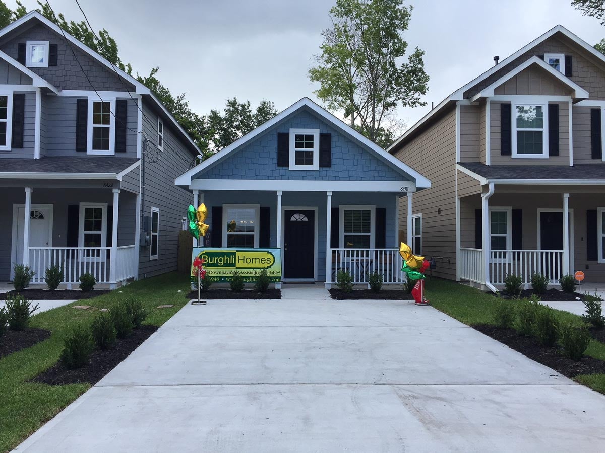 Front of three Burghli homes