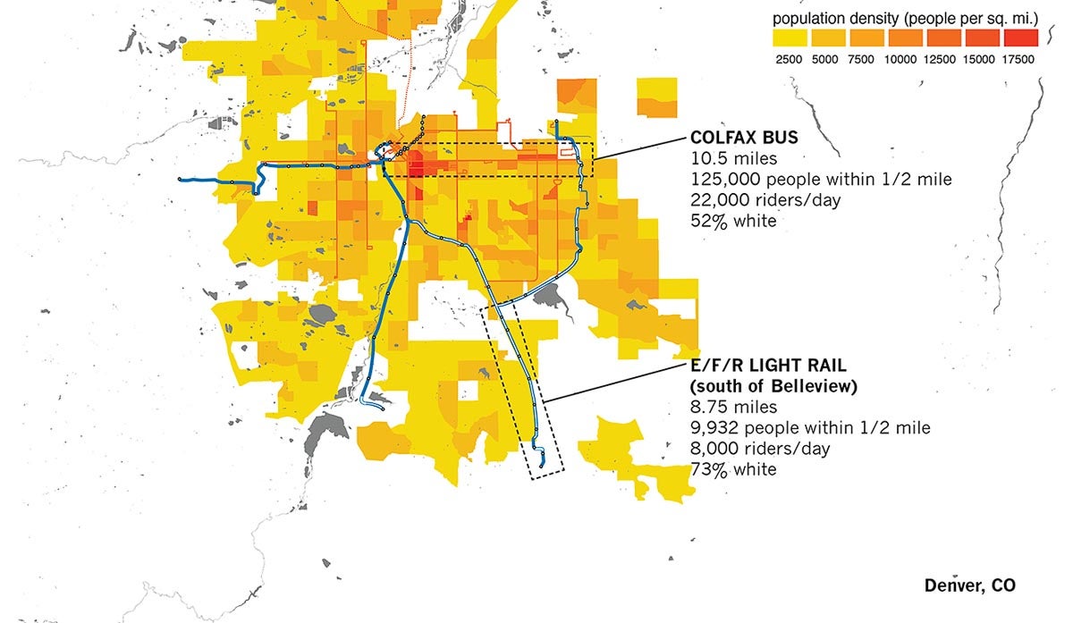 Map of Denver transit lines