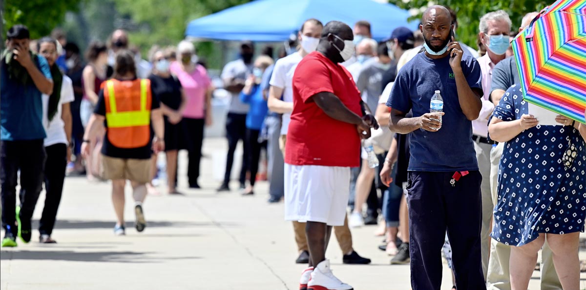 Voters in Lexington, Kentucky, waited more than 90 minutes to vote on June 23. 