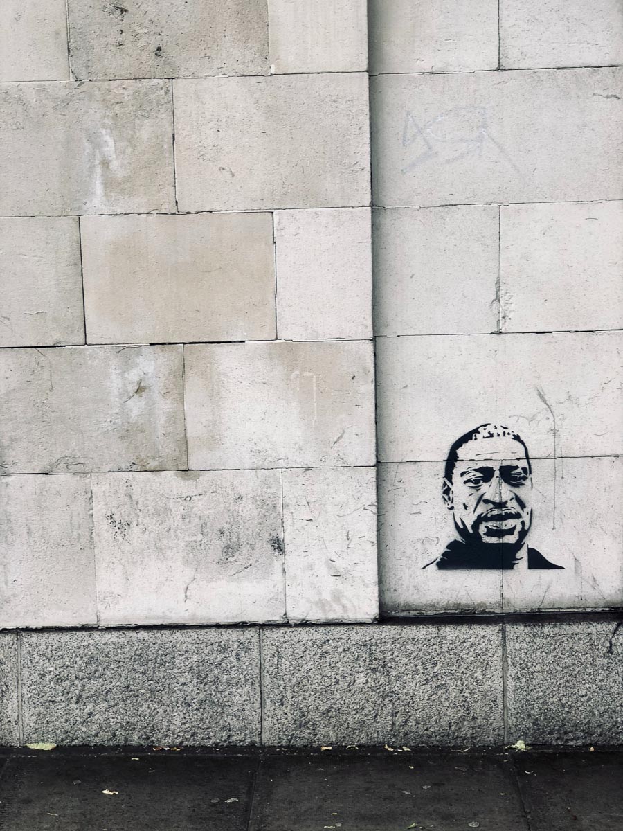 George Floyd on wall in London