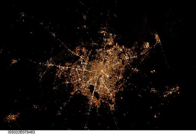 Satellite view of city