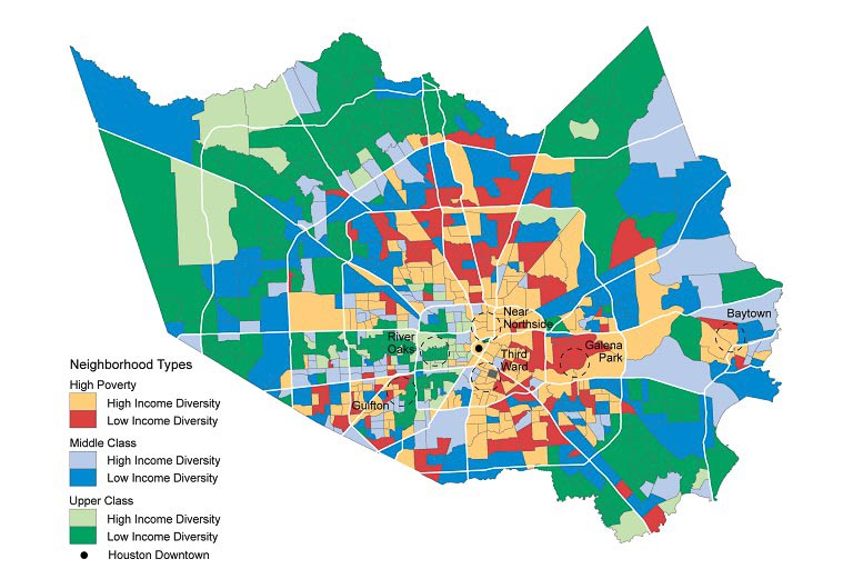 Class and Income Diversity of Harris County Census Tracts 2010