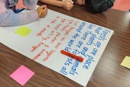 Pasadena ISD students participate in an exercise in a bilingual education class. 