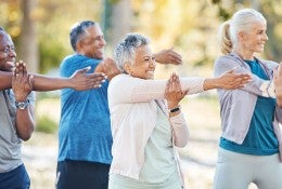 seniors exercising outdoors