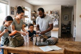 family preparing for disaster 