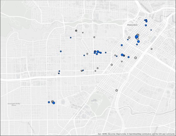1969. The year of the Stonewall raid and riot. Map by Brian Riedel.