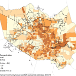 The percentage of residents living in a household with an income below the poverty threshold.