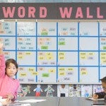 Young student raising hand in class