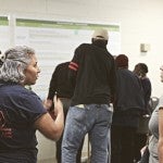 Settegast residents gather at the Hobart Taylor Community Center.