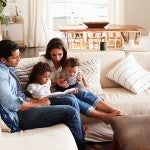 Family spending time together at home