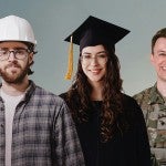 a construction worker, college graduate, and military officer