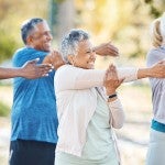 seniors exercising outdoors