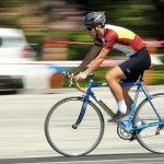 Man riding his bike