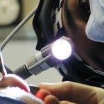 Dentist practicing