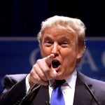 Trump pointing and arguing