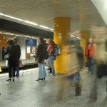 People waiting on a subway train