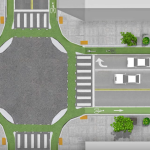 Bicycle intersection sharing with street cars
