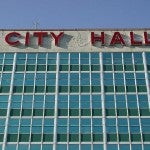 City Hall sign on a building