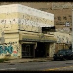 Building with graffiti 