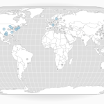 World map with points