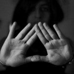 Black and white photo of hands