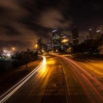 Houston skyline with traffic