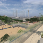 Renderings of the area around the Alamo