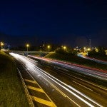 Highway traffic at night