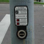 To cross press button sign with button