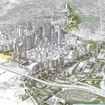 Rendering of Pierce Elevated becoming a park in Houston