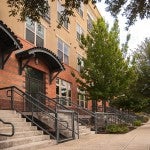 Exterior of an apartment building
