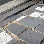 Cracked pavement