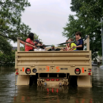 Flooded neighborhood street