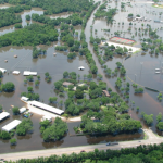Houston 2015 flooding, aerial view