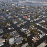 New Orleans flooding, aerial view