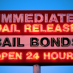 Neon bail bond sign