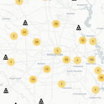 Snapshot of BREATHE map showing emissions events