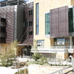 Exterior of Austin Central Library with people