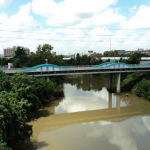 Painted bridge over bayou
