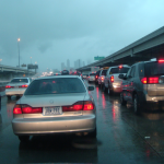 Houston traffic during a storm
