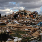 Debris after a natural disaster