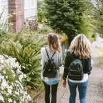 Girls walking down the street