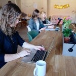Women working on computers