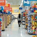 Person walking through grocery store