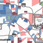 Low income displacement and concentration in Houston area by census tract